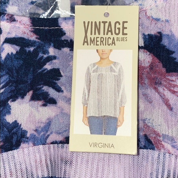Vintage America lavender and blue blouse - Picture 5 of 5
